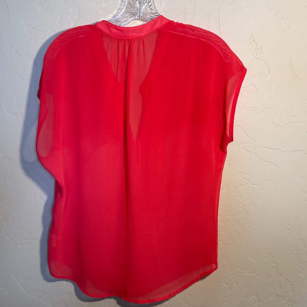Red Haute sheer coral blouse - Picture 2 of 7